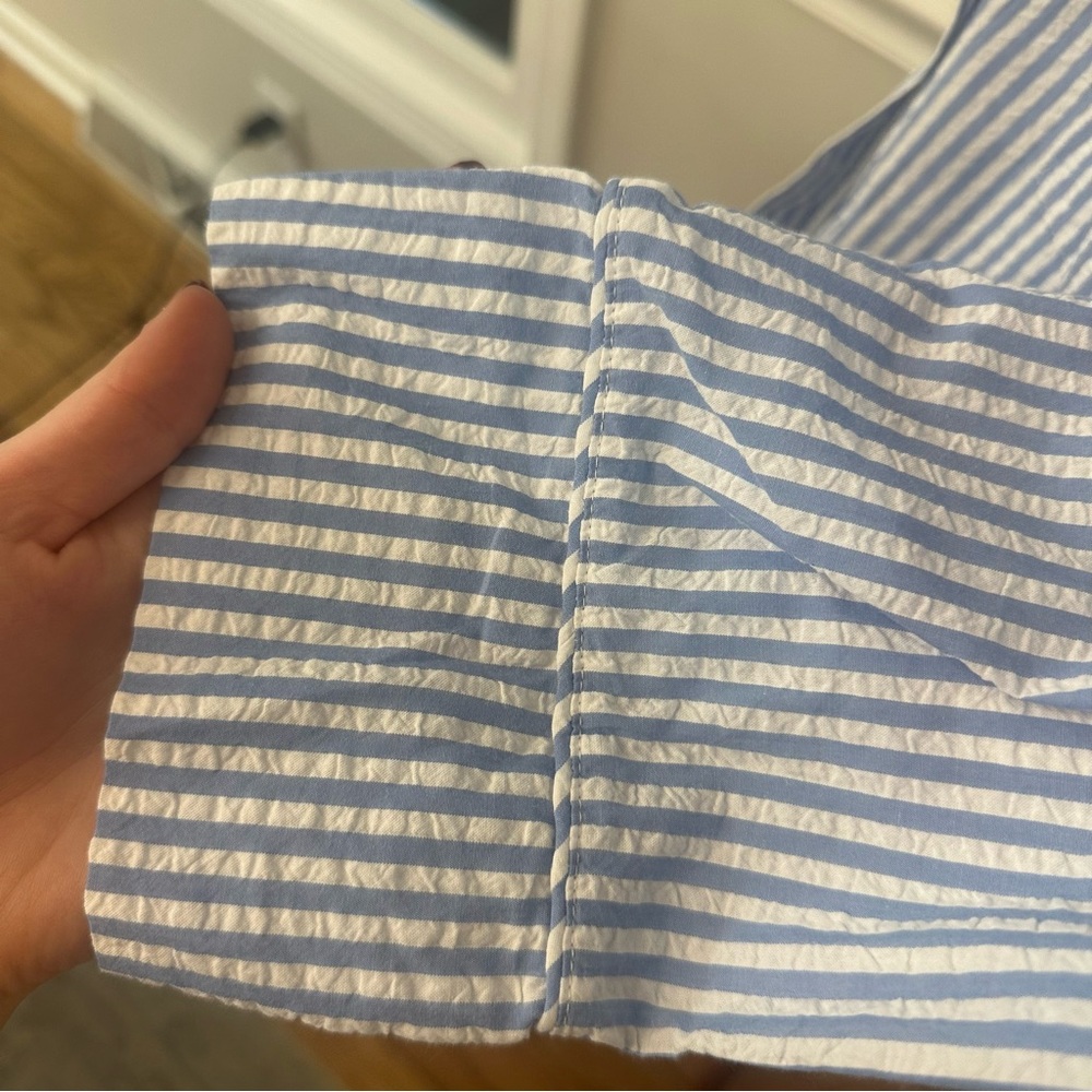 Lake Georgie pocket shorts set pajamas blue seersucker- Size large - Picture 6 of 11